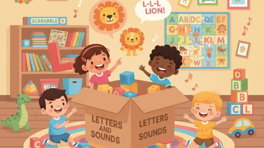 Letters and Sounds Live on Toy Boxes