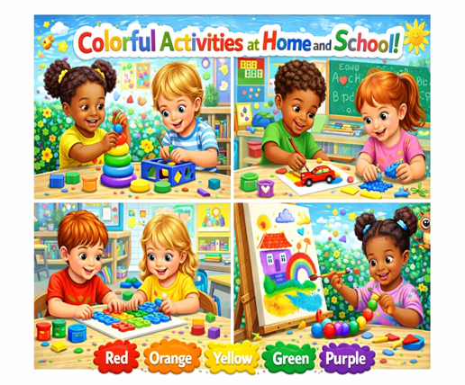 Colorful activities at home and school