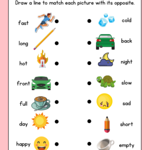 Opposite Matching Worksheet Free PDF | Match & Discover!