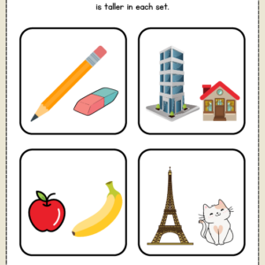 short and tall worksheet